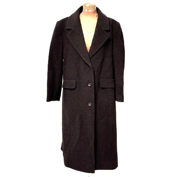 Forecaster Of Boston Womens Wool Cashmere Gray Long Coat 14 Classic Film Noir - Picture 1 of 9